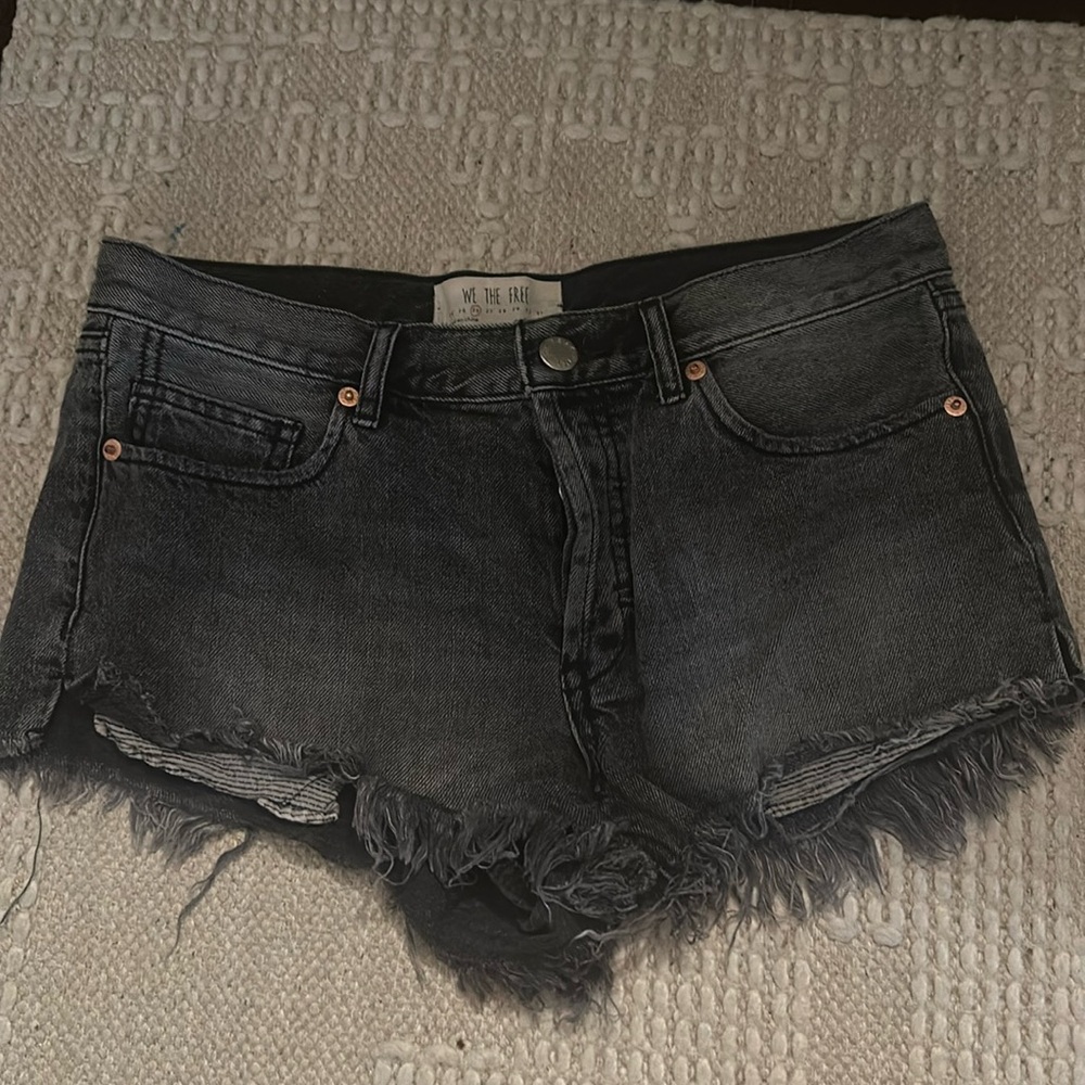 We the Free black denim shorts